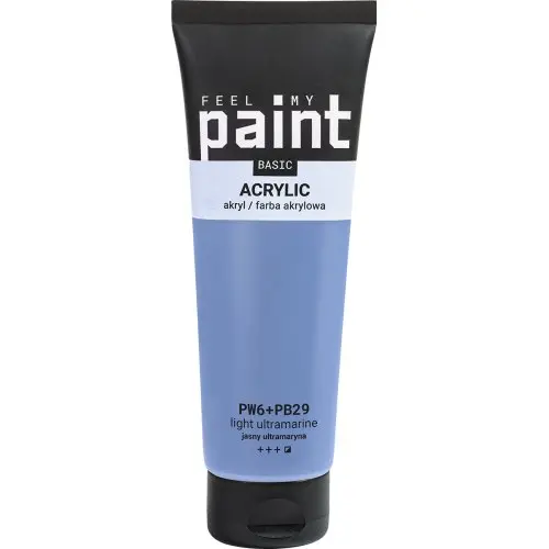 FeelMyPaint Akrylová barva FeelMyPaint 120 ml SVĚTLÁ ULTRAMARÍNOVÁ - certifikace o bezpečnosti dětských hraček