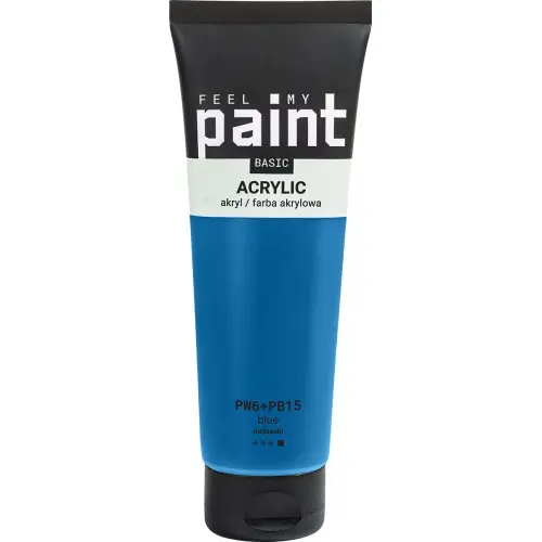 FeelMyPaint Akrylová barva FeelMyPaint 120 ml MODRÁ - certifikace o bezpečnosti dětských hraček