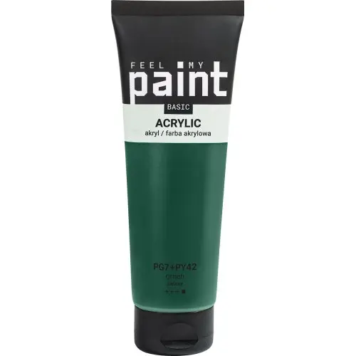 FeelMyPaint Akrylová barva FeelMyPaint 120 ml ZELENÁ - certifikace o bezpečnosti dětských hraček