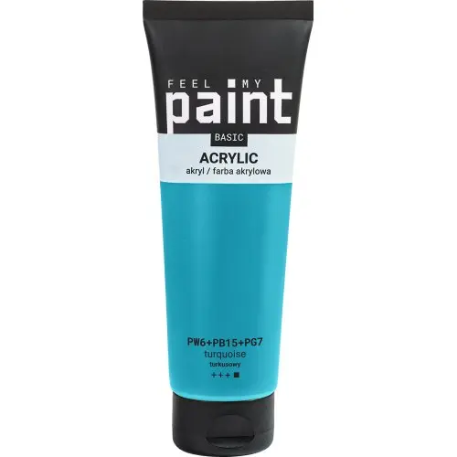 FeelMyPaint Akrylová barva FeelMyPaint 120 ml TYRKYSOVÁ - certifikace o bezpečnosti dětských hraček