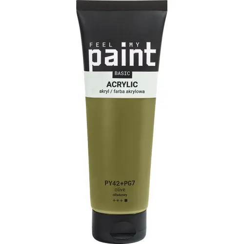 FeelMyPaint Akrylová barva FeelMyPaint 120 ml OLIVOVÁ - certifikace o bezpečnosti dětských hraček