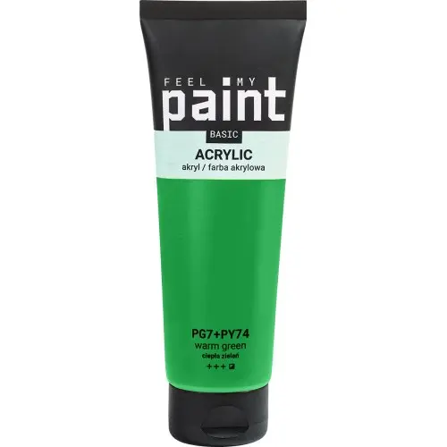 FeelMyPaint Akrylová barva FeelMyPaint 120 ml TEPLÁ ZELENÁ - certifikace o bezpečnosti dětských hraček