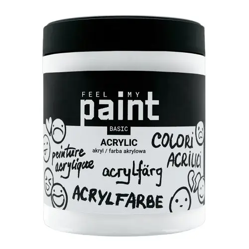 FeelMyPaint Akrylová barva FeelMyPaint 500 ml TITANOVÁ BÍLÁ - certifikace o bezpečnosti dětských hraček
