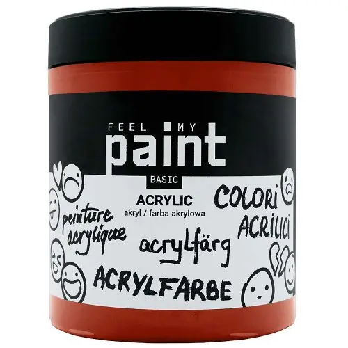 FeelMyPaint Akrylová barva FeelMyPaint 500 ml MARS ČERVENÁ - certifikace o bezpečnosti dětských hraček