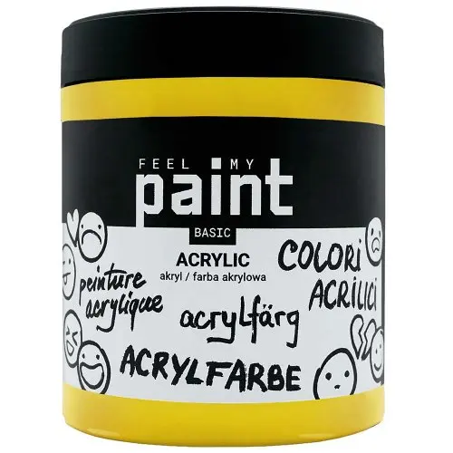FeelMyPaint Akrylová barva FeelMyPaint 500 ml PRIMÁRNÍ ŽLUTÁ - certifikace o bezpečnosti dětských hraček