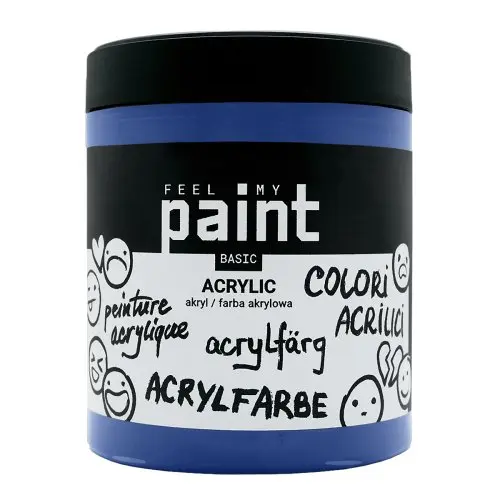FeelMyPaint Akrylová barva FeelMyPaint 500 ml FTALOVÁ MODRÁ - certifikace o bezpečnosti dětských hraček