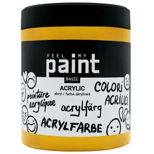 FeelMyPaint Akrylová barva FeelMyPaint 500 ml MARS ŽLUTÁ - certifikace o bezpečnosti dětských hraček