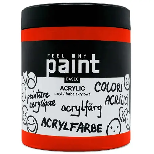 FeelMyPaint Akrylová barva FeelMyPaint 500 ml PYROL ČERVENÁ - certifikace o bezpečnosti dětských hraček