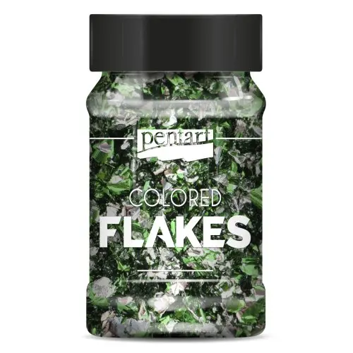 Pentart Barevné fóliové vločky PENTART 100 ml ZELENÁ - STŘÍBRNÁ