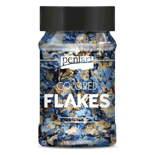 Pentart Barevné fóliové vločky PENTART 100 ml MODRÁ - ZLATÁ