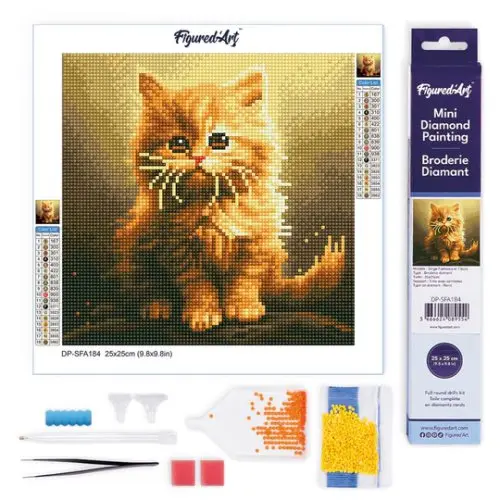 Figured ART Mini diamantové malování - ROZTOMILÉ KOŤÁTKO bez rámu 25 x 25 cm