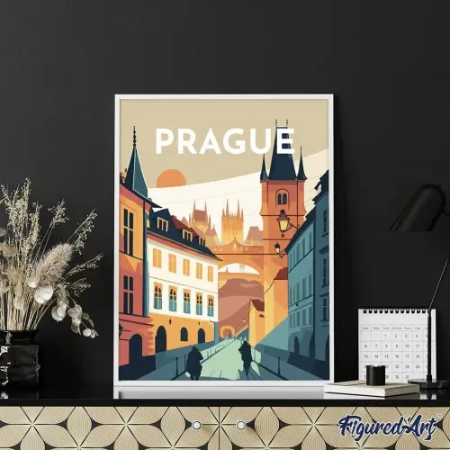 Figured ART Malování podle čísel - VINTAGE PRAHA na rámu 40 x 50 cm