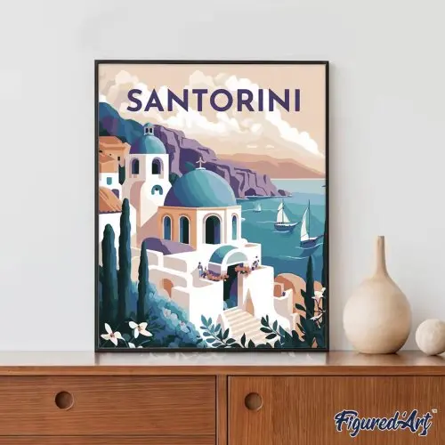 Figured ART Malování podle čísel - VINTAGE SANTORINI bez rámu 40 x 50 cm