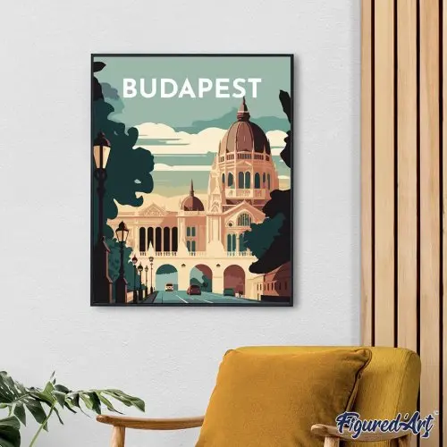 Figured ART Malování podle čísel - VINTAGE BUDAPEŠŤ bez rámu 40 x 50 cm