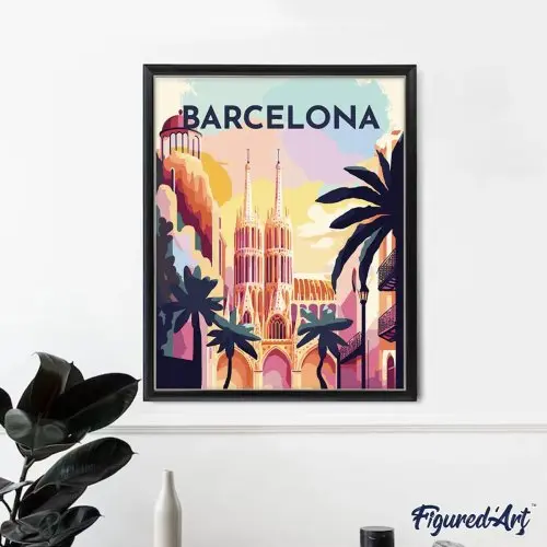 Figured ART Malování podle čísel - VINTAGE BARCELONA bez rámu 40 x 50 cm