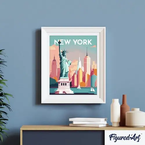 Figured ART Malování podle čísel - VINTAGE NEW YORK na rámu 40 x 50 cm
