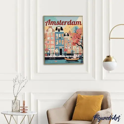 Figured ART Malování podle čísel - VINTAGE AMSTERDAM bez rámu 40 x 50 cm