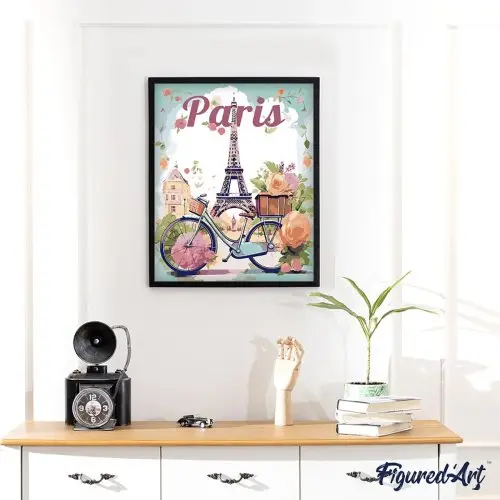 Figured ART Malování podle čísel - VINTAGE ROZKVETLÁ PAŘÍŽ bez rámu 40 x 50 cm