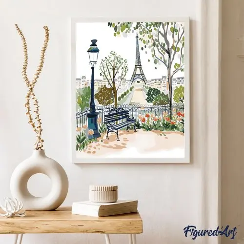 Figured ART Malování podle čísel - ZAHRADA V PAŘÍŽI na rámu 40 x 50 cm
