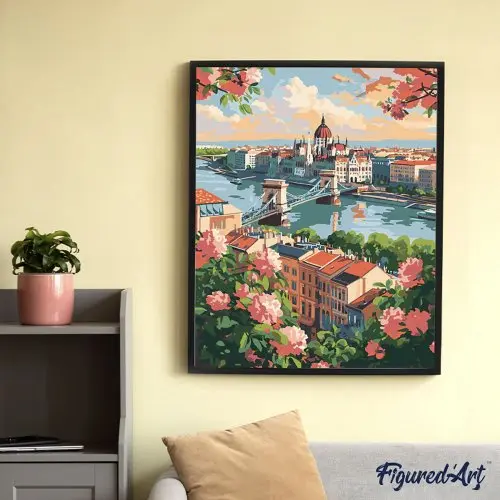 Figured ART Malování podle čísel - BUDAPEŠŤ V LÉTĚ na rámu 40 x 50 cm
