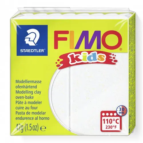 Staedtler FIMO Kids 42g (8030-052) bílá s třpytkami - 1 ks