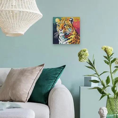 Figured ART Mini diamantové malování - LEOPARD POP ART 25 x 25 cm na rámu