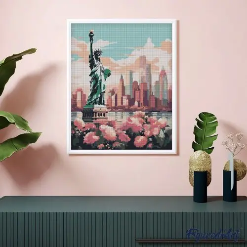 Figured ART Diamantové malování - ROZKVETLÝ NEW YORK 40 x 50 cm bez rámu