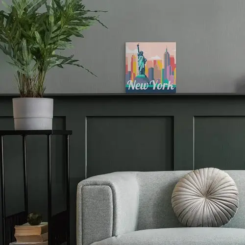 Figured ART Mini malování podle čísel - Travel Poster NEW YORK SOCHA SVOBODY 20 x 20 cm na rámu
