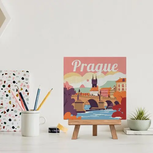 Figured ART Mini malování podle čísel - Travel Poster PRAHA 20 x 20 cm na rámu