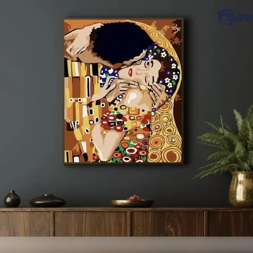 Figured ART Malování podle čísel - GUSTAV KLIMT POLIBEK na rámu 40 x 50 cm