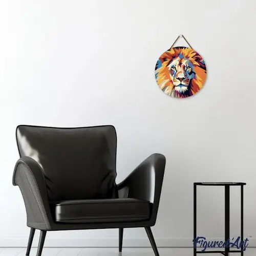 Figured ART Malování podle čísel na dřevu - LEV  průměr 30 cm