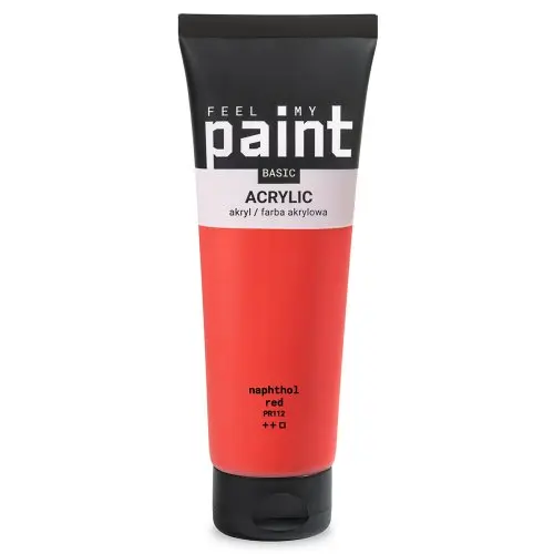 FeelMyPaint Akrylová barva FeelMyPaint 120 ml NAPTHOL ČERVENÁ - certifikace o bezpečnosti dětských hraček