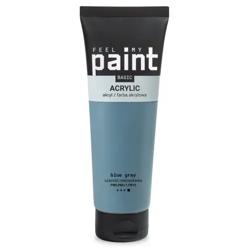 FeelMyPaint Akrylová barva FeelMyPaint 120 ml MODROŠEDÁ - certifikace o bezpečnosti dětských hraček