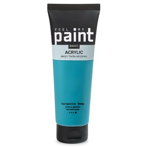 FeelMyPaint Akrylová barva FeelMyPaint 120 ml TYRKYSOVÁ DEEP - certifikace o bezpečnosti dětských hraček