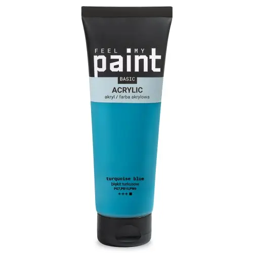 FeelMyPaint Akrylová barva FeelMyPaint 120 ml TYRKYSOVÁ MODRÁ - certifikace o bezpečnosti dětských hraček