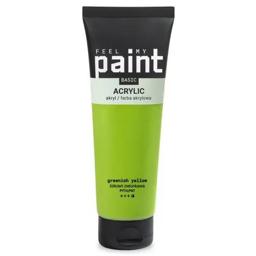 FeelMyPaint Akrylová barva FeelMyPaint 120 ml ZELENOŽLUTÁ - certifikace o bezpečnosti dětských hraček