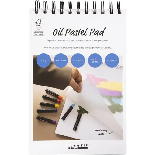 Creative Blok pro olejový pastel  - 15 listů, A5, 300g, bílý