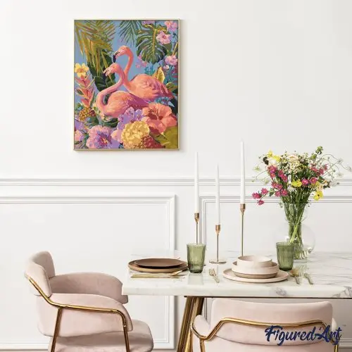 Figured ART Malování podle čísel - DVA PLAMEŇÁCI 40 x 50 cm bez rámu