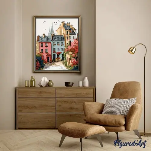 Figured ART Malování podle čísel - STARÉ MĚSTO na rámu 40 x 50 cm