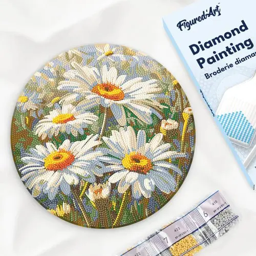 Figured ART Diamantové malování na dřevu - Sedmikrásky