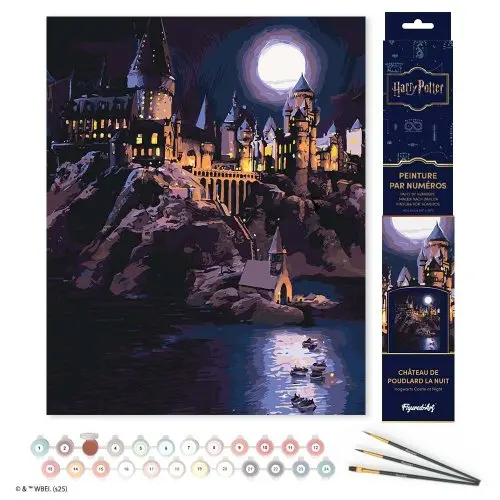 Figured ART Malování podle čísel - HARRY POTTER - BRADAVICKÝ HRAD V NOCI 40 x 50 cm bez rámu