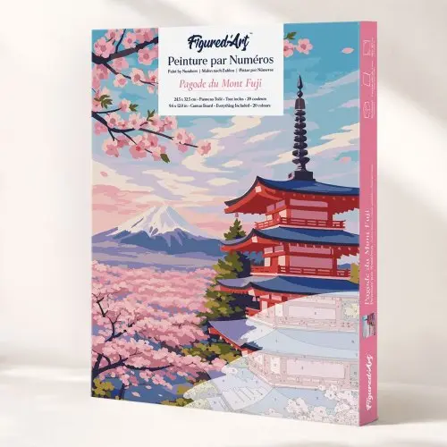 Figured ART Malování podle čísel - PAGODA U FUDŽI 24.5 x 32.5 cm