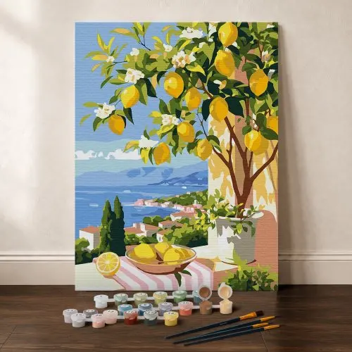 Figured ART Malování podle čísel - CITRONÍK NA OKNĚ 24.5 x 32.5 cm