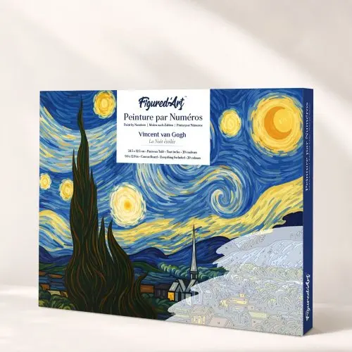 Figured ART Malování podle čísel - HVĚZDNÁ NOC, VINCENT VAN GOGH 24.5 x 32.5 cm