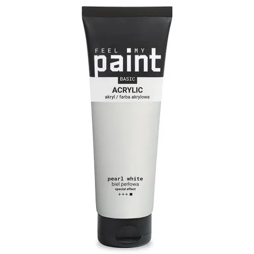 FeelMyPaint Akrylová barva FeelMyPaint 120 ml PERLEŤOVÁ BÍLÁ - certifikace o bezpečnosti dětských hraček