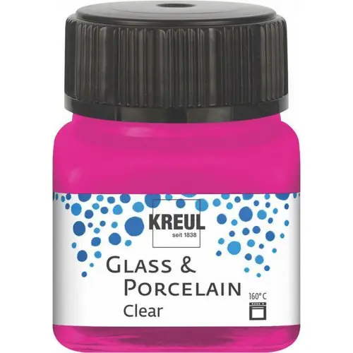 Kreul Barva na sklo a porcelán clear 20 ml RŮŽOVÁ
