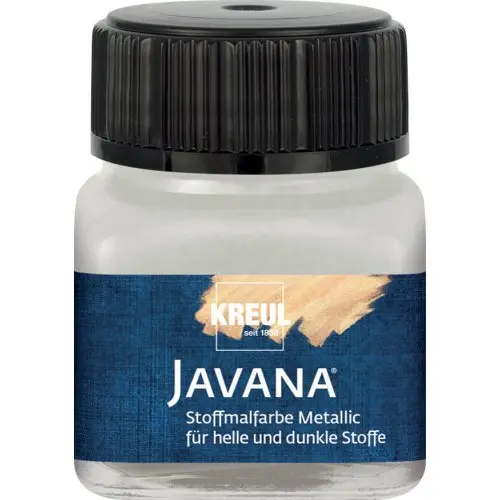 Kreul Barva na textil metalická JAVANA 20 ml STŘÍBRNÁ