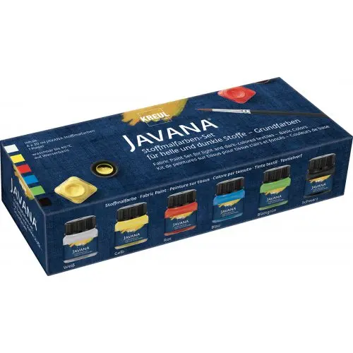 Kreul Sada barev na světlý a tmavý textil JAVANA 6 x 20 ml - základní