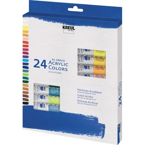Akrylové barvy El Greco / sada 24 x 12 ml
