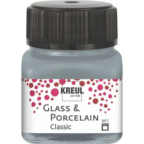 Kreul Barva na sklo a porcelán  classic 20 ml STŘÍBRNÁ